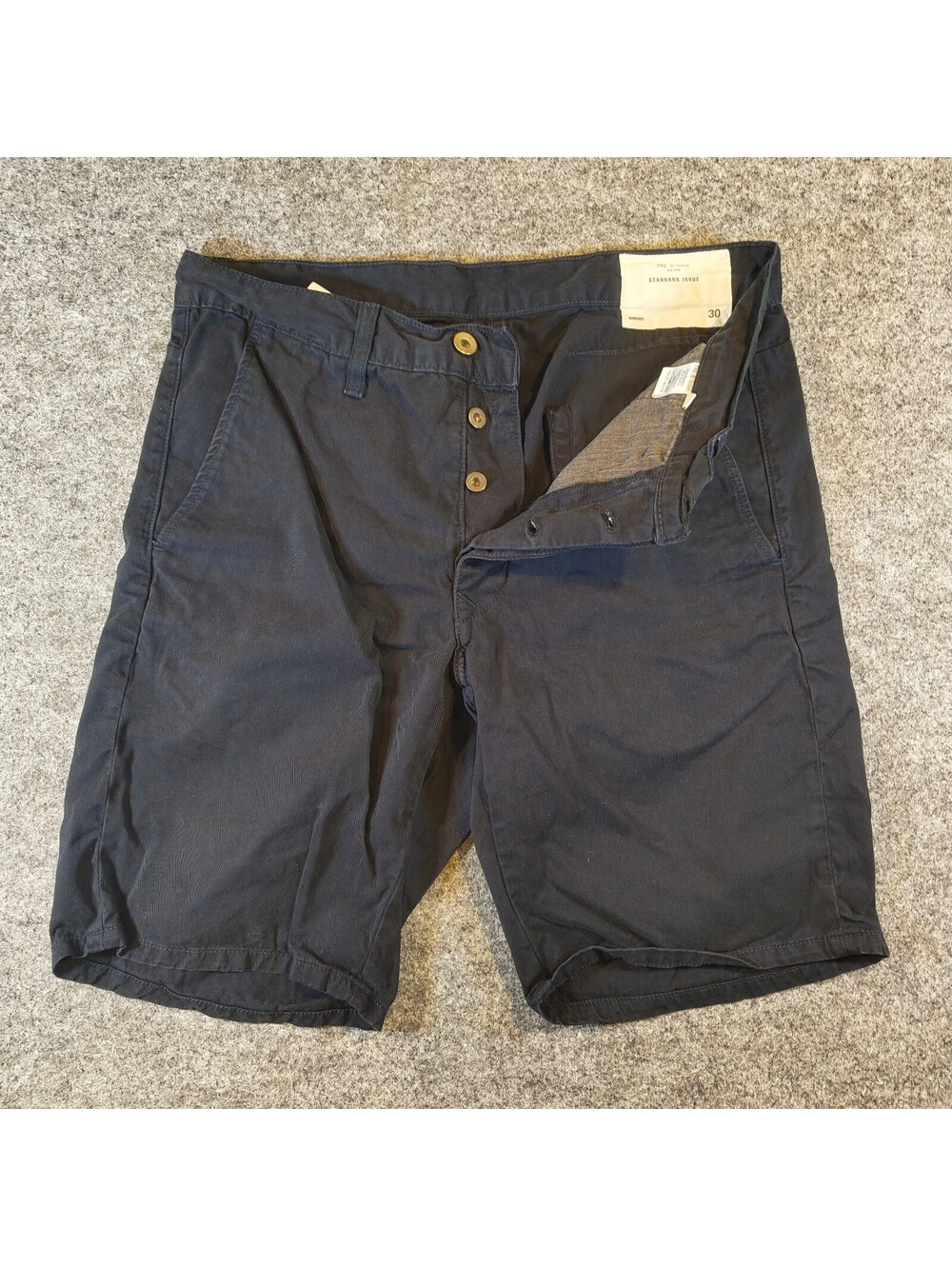 Rag & Bone Standard Issue Black Chino Shorts Mens Size 30 Button Fly
